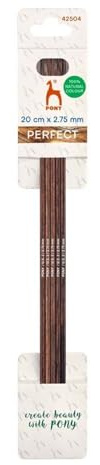 Pony Wooden Double Pointed Knitting Needles 20cm 2.75mm