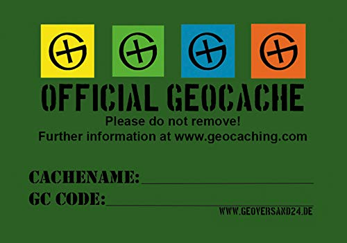 geo-versand 20 x Stashnote Sticker Geocaching Dosen Aufkleber Englisch Finderhinweis
