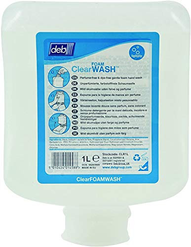 2 x 1 Litre Refill DEB REFRESH CLEAR FOAM WASH WASHROOM foaming hand cleaner