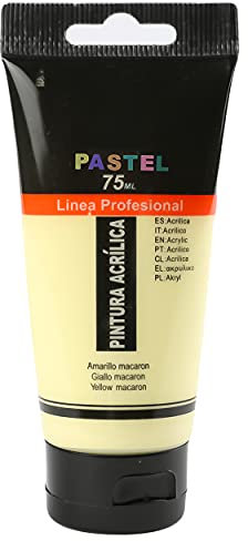 H HANSEL HOME Pintura Acrílica Colores, Alta Cobertura y Resistencia a la Luz, Sostenible/No Tóxico, Pintura Acrílica Profesional, Tubo de 75ml - Amarillo Pastel
