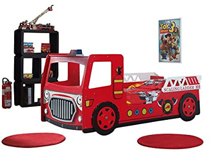 VIPACK Bett, MDF, Rot, Einzelbett