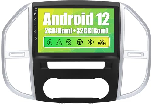 AWESAFE Autoradio für Mercedes Vito W447 2014-2020, Android 12 System, 2G+32G, 10 Zoll Touchscreen, mit Blende, Navigation CarPlay Android Auto Bluetooth WiFi Unterstützung