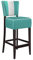 GGMMÖBEL 2-er Set American 2 | Diner Barhocker | Türkis | Leder | Gestell: Holz/Wenge | Gestreift | Sitzhöhe: 79 cm | weißer Keder