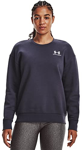 Under Armour Damen Women's Ua Essential Fleece Crew Sweatshirt, 558 Tempered Steel, LG