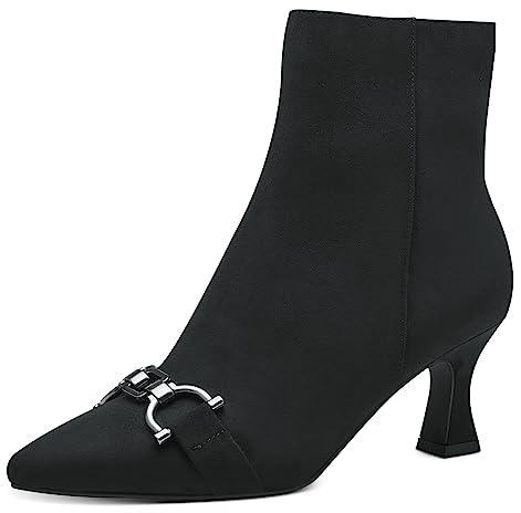 MARCO TOZZI Damen Stiefeletten Spitz mit Absatz Elegant, Schwarz (Black), 40
