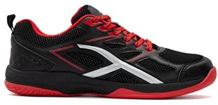 Hundred Xoom Non-Marking Professional Badminton Shoes for Men | Material: Faux Leather | Suitable for Indoor Tennis, Squash, Table Tennis, Basketball & Padel