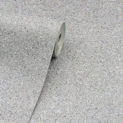 Arthouse Quartz Beaded Shiny Glitter Plain Textured Heavy Weight Vinyl Wallpaper Silver 299004