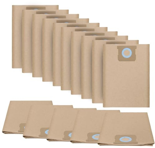 LUNARUBBY Lot de 15 sacs de rechange pour aspirateur DEWALT Shop Vac DXVA19-4101 de 18 à 37 litres pour aspirateurs humides/secs, sac de collecte de poussière haute efficacité, pièces de rechange BM08