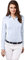 Vincenzo Boretti Chemisier Femme, Coupe cintrée Slim-fit, Tissu élastique-Infroissable et Respirant, mélange de Coton, Manche-Longue, col Kent, uni - Facile à Repasser Bleu glacé 36
