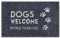 Assaoy Fußmatte mit Aufschrift Dogs Welcome People Tolerated, lustige Fußmatte, schwarz, bestickt, für den Eingangsbereich, Gummi-Teppich, für drinnen und draußen, Heimdekoration, leicht zu