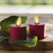 Luminara Flammenloses LED-Teelicht mit beweglicher Flamme, 3,6 x 5,1 cm, fernbetrieben, batteriebetrieben, Kunststoff, flammenlos, glatt, matt, Perlelfenbeinfarben (2 Stück, Burgunderrot)