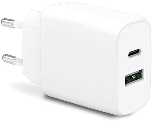 envircell 30W USB C Rapide Chargeur, 2-Ports USBC Prise Mural Type C Secteur Adaptateur Alimentation pour iPhone 14/14 Pro /14 Pro Max /14 Plus /13/12 /11 /SE/X/XS/XR Samsung etc