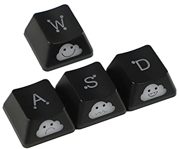 BYUTFA 1 Set ABS-Tastenkappen, transparente Tastenkappen, Gaming-Tastaturkappen, WASD/Richtung, Hintergrundbeleuchtung, langlebige Tastenkappen