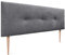 DHOME Kopfteil aus Kunstleder oder Stoff Acualine, einfarbig, mit Knöpfen, gepolstert, luxuriöses Kopfteil, modernes gestepptes Bett, aschgrauer Stoff, 135 x 105 cm mit Beinen, (Betten 120/135/140)