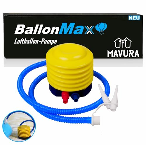 BallonMax Fuß Pumpe Luftpumpe Tretpumpe Blasebalg, für Luftballon Luftmatratze Sporgeräte & mehr
