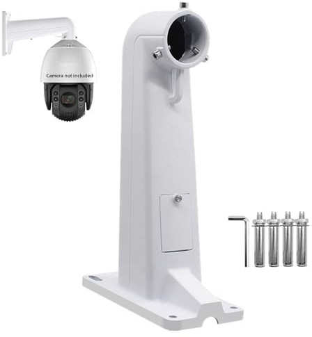 CTXSumTec Universal Security PTZ Camera Wall Mount Bracket,Aluminium Alloy Indoor/Outdoor Dome Ball Camera Mounting Bracket for CCTV Hikvision PTZ Camera