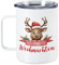 GRAZDesign Glühweinbecher mit Deckel Frohe Weihnachten, Weinachten Thermobecher Edelstahl 350ml