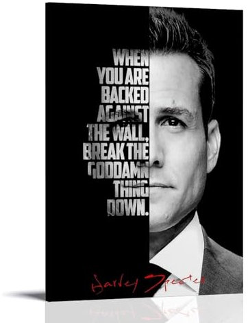 HD Harvey Specter Classic TV Show Motivationsposter, dekoratives Gemälde, Leinwand, Wandposter und Kunstdruck, modernes Familienschlafzimmer-Dekor-Poster, 20 x 30 cm