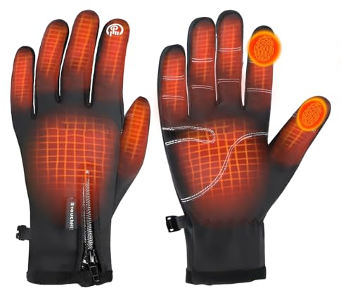 Heated Gloves,Winter Gloves,Electric Rechargeable Battery Heat Gloves for Men Women,Battery Powered Electric Heated Ski Bike Motorcycle Warm Gloves Hand Warmers,Winter Snow Gloves Mittens (L)
