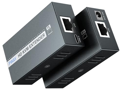 HDMI KVM USB Extender 164ft/50M KVM über Ethernet Extender Einkanal Cat5/6/7/8 RJ45 UTP, unterstützt HD 1080P, USB, Loop Out und POC für HDTV, Sky, Xbox
