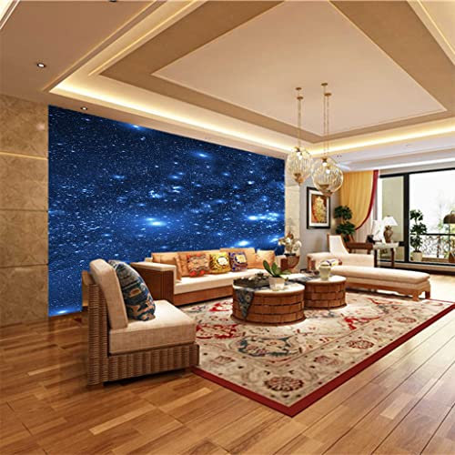 GOKSEL Papier Peint Panoramique Nuit bleue étoilée Taille:L150CMxH105CM 3D Moderne Papier Peint 3D Intissé Décoration Murale Intissé Chambre Salon Decoration