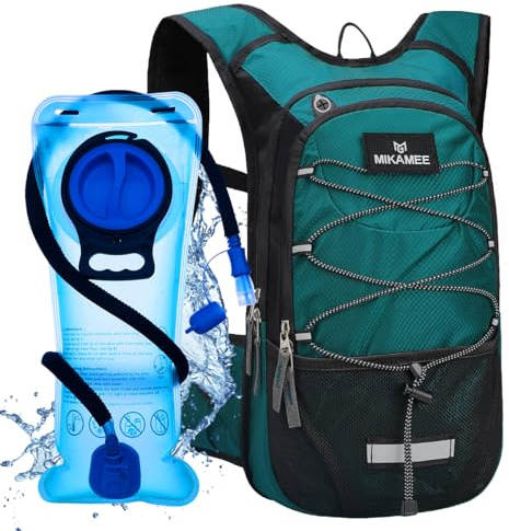 MIKAMEE Trinkrucksack,Wasserrucksack mit 2L BPA-freier Trinkblase,Sportrucksack für Männer und Frauen,Isolierter Trinkrucksack für Laufen,Wandern,Radfahren,Klettern,Camping,Ski,Joggen