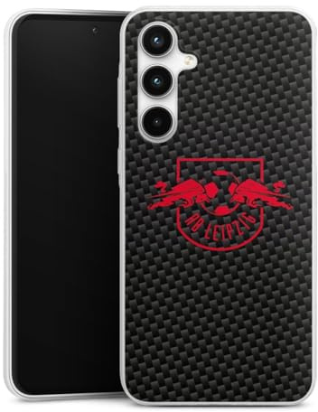 DeinDesign Slim Case kompatibel mit Samsung Galaxy A35 5G Silikon Handyhülle transparent Hülle extra dünn RB Leipzig Carbon Offizielles Lizenzprodukt