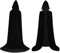 Umhang mit Kapuze, Cape Satin Vampir für Damen/Herren/Kinder, Mantel für Halloween Karneval Kostüm,Schwarz