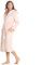 Style It Up Ladies Womens Plush Velour Contast Robe Luxury Cozy Warm Hooded Comfortable Dressing Gown (Pink, L)