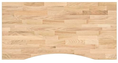 vidaXL Schreibtischplatte Unbehandelt 100x50x2,5 cm Massivholz Eiche, Arbeitsplatte, Küchen Arbeitsplatte, Ersatztischplatte, Tischplatte