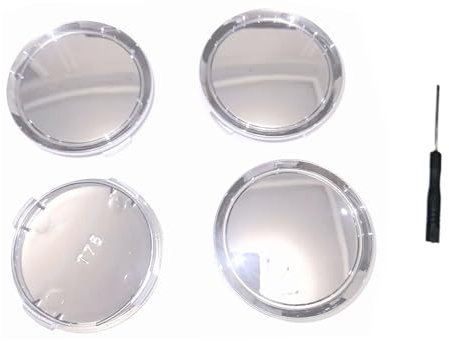 Amazleer 4 Stück Nabendeckel Radkappen 75mm für Mercedes, Felgenkappen Radnabenkappen Radnabenabdeckung mit Ventil und Schraubendreher (Nabendeckel Radkappen)