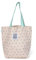 Ponette - Bolsa de Playa Individual Cruda con Rayas Coral y Estampado de Estrellas Verdes, Asas Turquesas, Forro, Bolsillo, Playa, Piscina, Tote, Marca Española