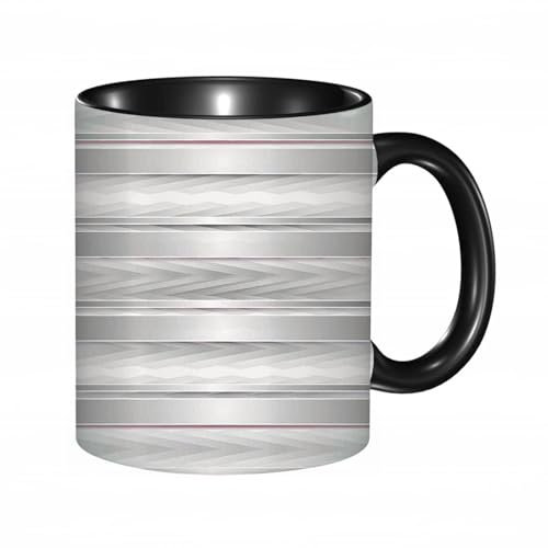 reyawdf Taza Original Personalizada,Fondo de textura de metal aluminio cepillado plata (2),330ml, Cerámica, Regalo Creativo para Café, Té, Regalo de Cumpleaños y Navidad - Apta para Lavavajillas