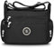 JUYANO Umhängetasche Damen Mittelgroß, Wasserdicht Nylon Handtaschen Damen, Leichte Crossbody Bag Tasche mit Vielen Fächern Verstellbarer Breiter Gurt für Ausgehen Reisen Arbeit Schwarz