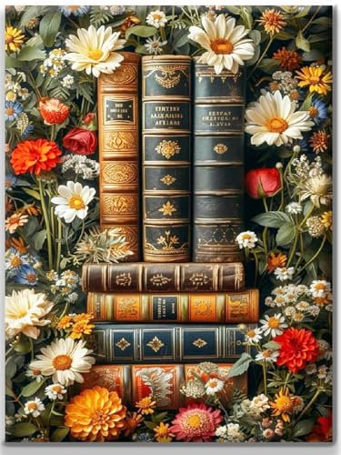 Yiminu.DS Diamond Painting Erwachsene, Diamant Painting Bilder Blumen 30x40cm 5D Diamond-Painting Diamant Painting Bastelset BastelnWanddeko, Blume Buch