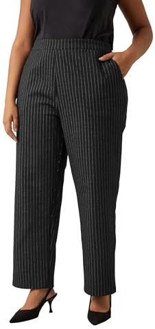 EVANS Curve Pinstripe Wide Leg Trousers - Women's - Plus Size Curve