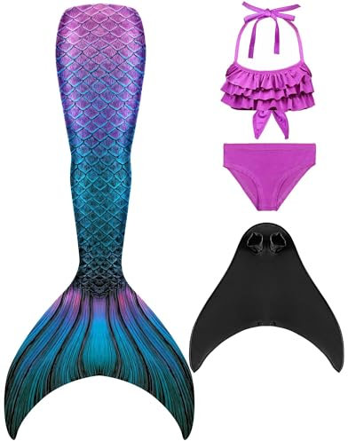 DNFUN Monofin Mädchen Cosplay mit Flossen