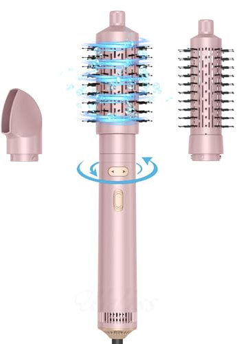 3 in 1 Rotierende Warmluftbürste Rundbürstenföhn Automatischer Lockenstab große Locken 38MM/50MM, Negative Ionen Föhnbürste für Lockig/flauschig/glatt/föhnen