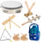 Kids Wooden Musical Instruments with storage bag 5 piece,Montessori Musical Toys for Toddlers 1-3, Wooden Percussion Instruments Set, Neutral Colours Music Toys