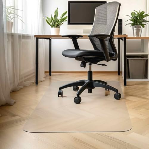 LeapYouth Office Chair Mat for Hard Floors, 90x120cm PVC Hard Floor Protection Mat, Non-Slip Hardwood Floor Chair Mat, Multi-Purpose Floor Protector for Office Home Room