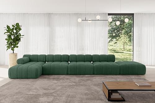 ALTDECOR Modulares Sofa Ecksofa in L-Form Corner modular Sofa Eckcouch Couch Wohnlandschaft Cauchsofa Polstersofa Lizur-L3-475x160x70 cm Grün
