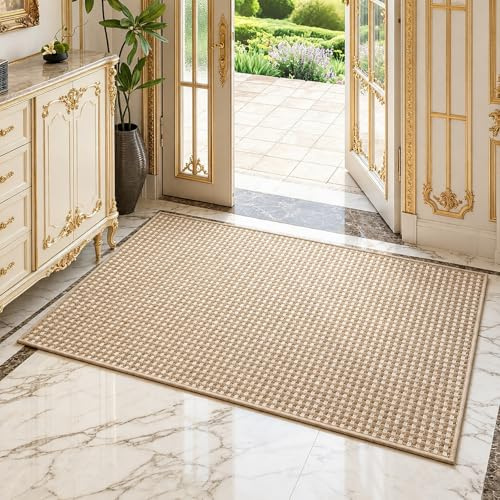 FANGCCC Fußabtreter Innen Waschbar Schmutzfangmatte Innen Absorbierend Fussmatte Schmutzmatte Aussen Schmutzfangteppich Fussabstreifer Innenbereich Eingangsmatte für Haustüren Flur (brown-50x80cm)