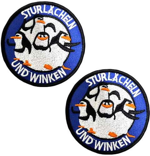 2 Stück Patches Klett Taktisches Pinguin Patch Klett Patch Lustig Aufnäher Stickerei Abzeichen Militär Klettbänder für Kleidung Rucksack Baseballkappe Uniform Taktische Kleidung Weste