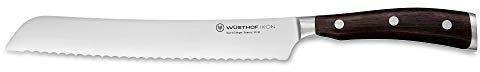 Wüsthof Brotmesser, Ikon (4966), 20 cm Klinge mit Wellenschliff, geschmiedet, Edelstahl, Grenadill-Holzgriff, sehr scharfes Sägemesser