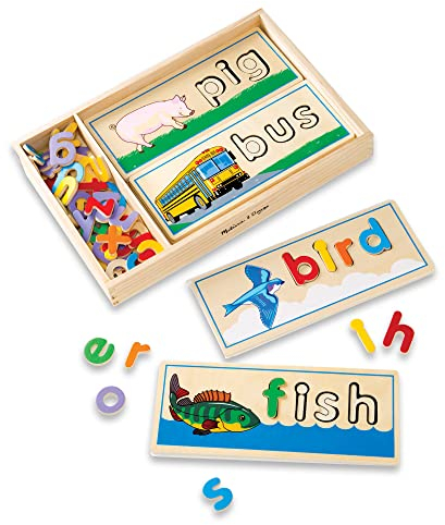 Melissa & Doug See and Spell Wooden Educational Toy, 1 Pack, (General sizes and size ranges)