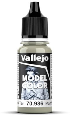 Vallejo Model Color Pintura Acrílica Gris (Deck Tan) Acabado Mate, 18 ml. Autonivelante y Sistema BSL para Modelismo y Figuras