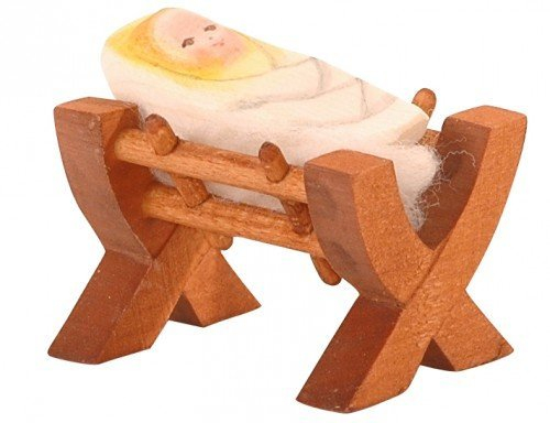 OSTHEIMER 42113 Krippe mit Kind II 2-tlg. Höhe 65mm aus Holz