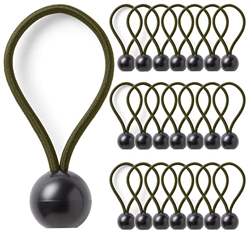 Pluvios - Heavy Duty Bungee Cords with Hooks - 10 Pack – Choice of Sizes - Multi-Purpose Elastic Bungee Straps for Luggage, Roof Racks, Camping - Weatherproof & UV Resistant (4 (10CM) - Green)