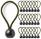 Pluvios Bungee-Seile mit Bällen, robuste Outdoor-Aktivitäten, Bungee-Gurte – 25 Stück, grüne Bungee-Bälle mit elastischer Schnur für Baldachin, Plane (grün, 10 cm)