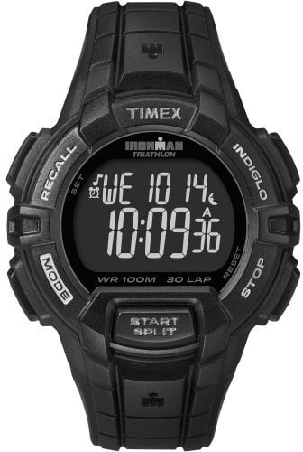 Timex Unisex Quartz Watch with Black Dial Digital Display and Black Resin Strap T5K793